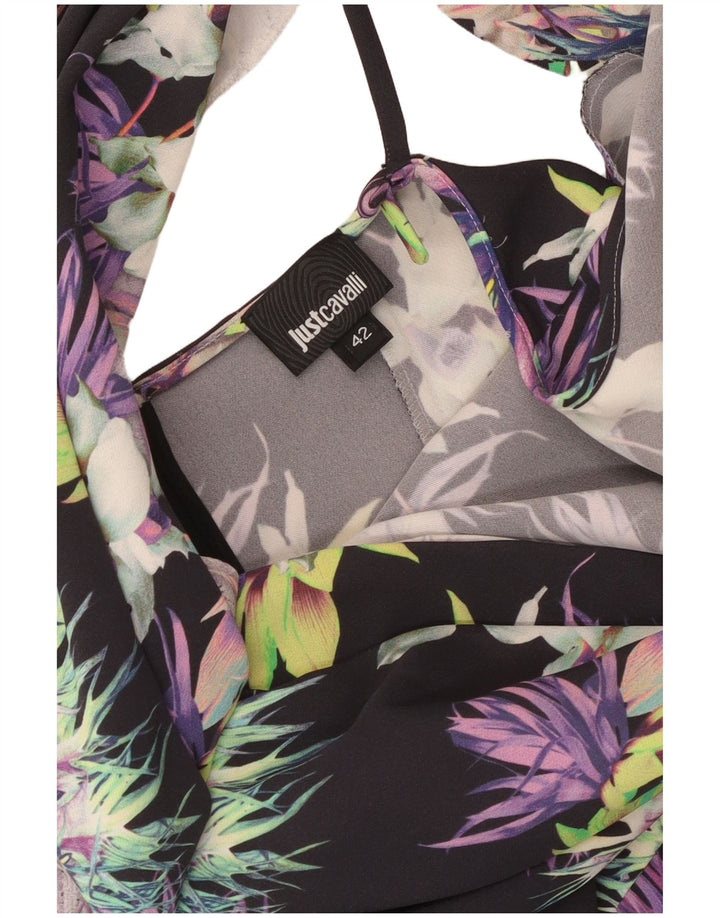 Vestido feminino Just Cavalli de um ombro IT 42 médio floral multicolorido