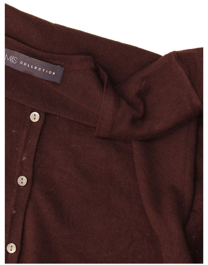 Suéter cardigã feminino Marks & Spencer Reino Unido 16 grande marrom