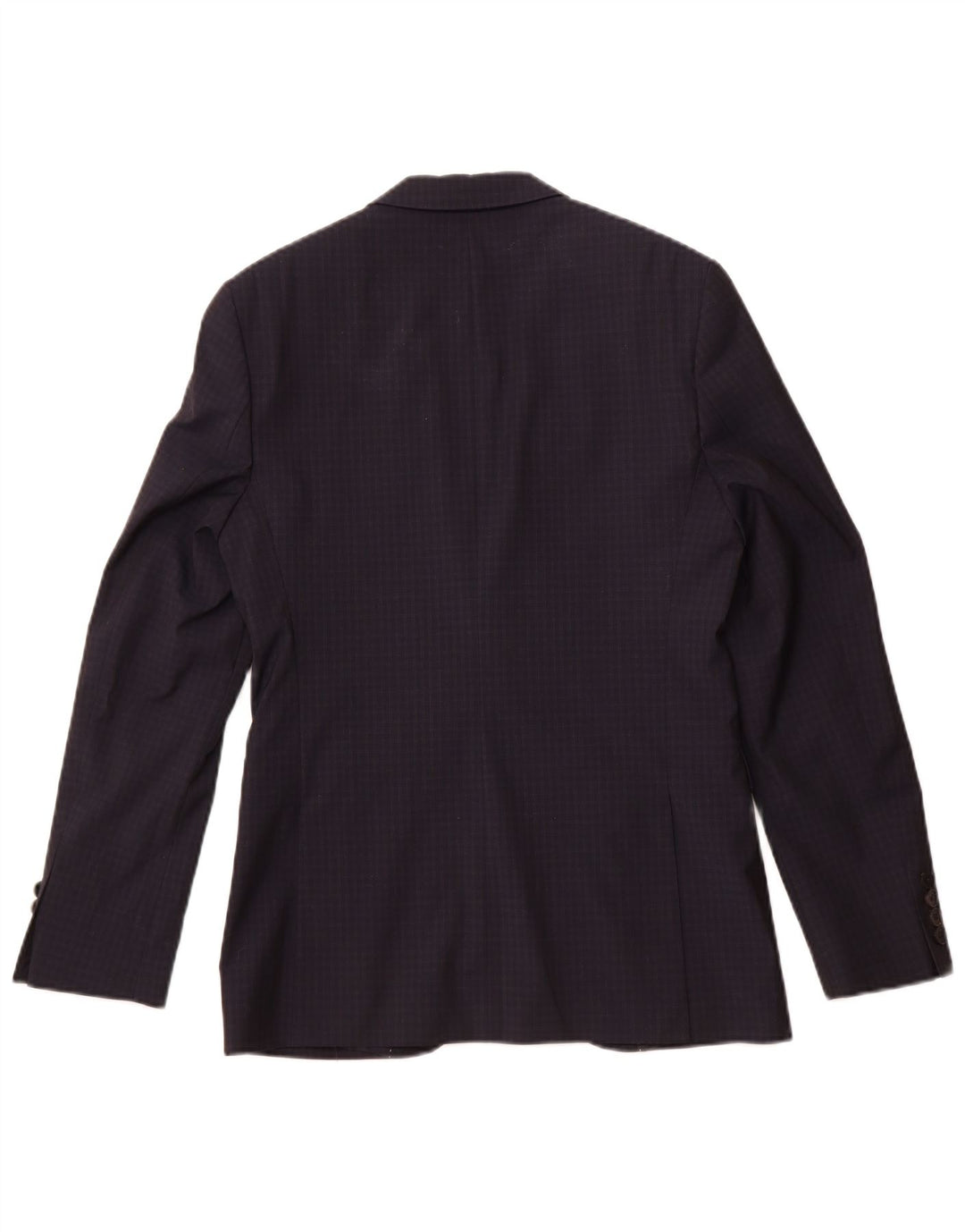 Jaqueta blazer masculina JAEGER com 2 botões Reino Unido 36 pequena lã xadrez azul marinho