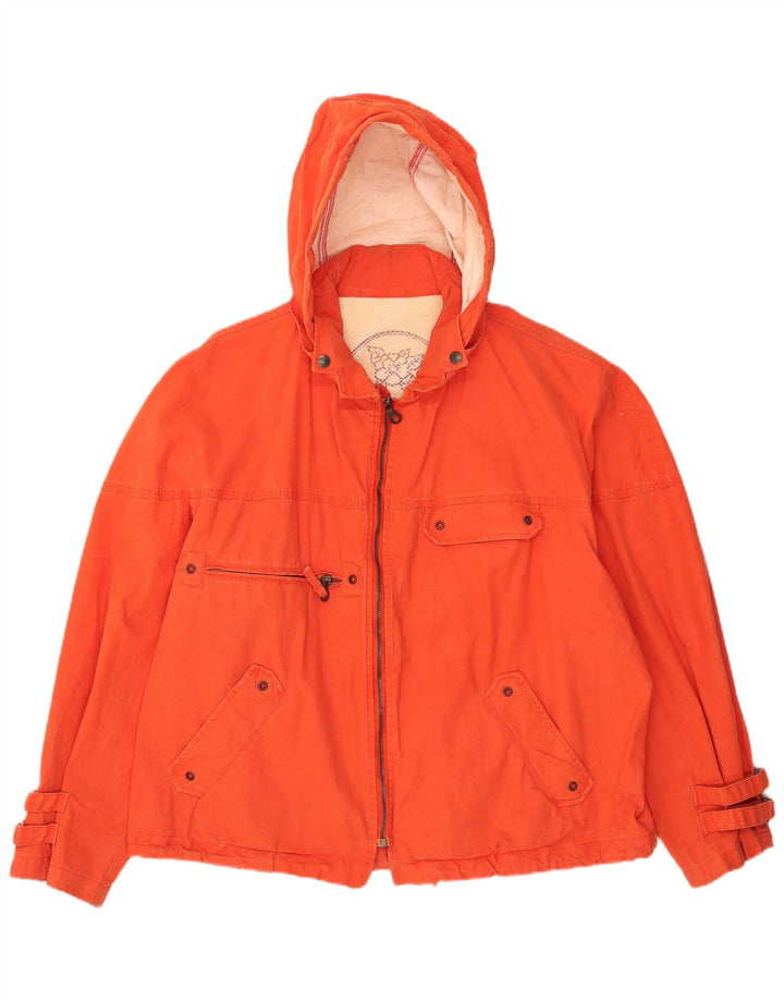 Jaqueta utilitária masculina Pollini com capuz UK 42 XL laranja