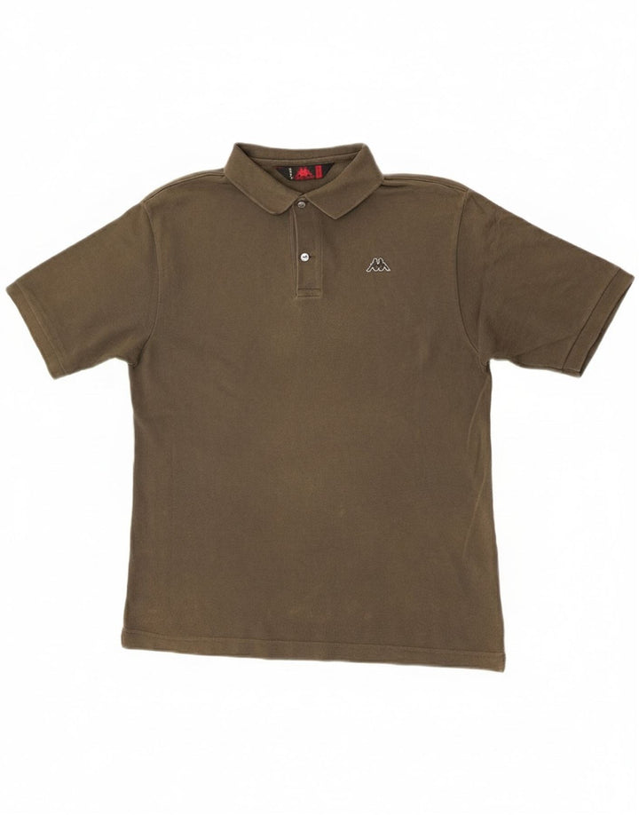 Camisa polo masculina Kappa de algodão cáqui médio