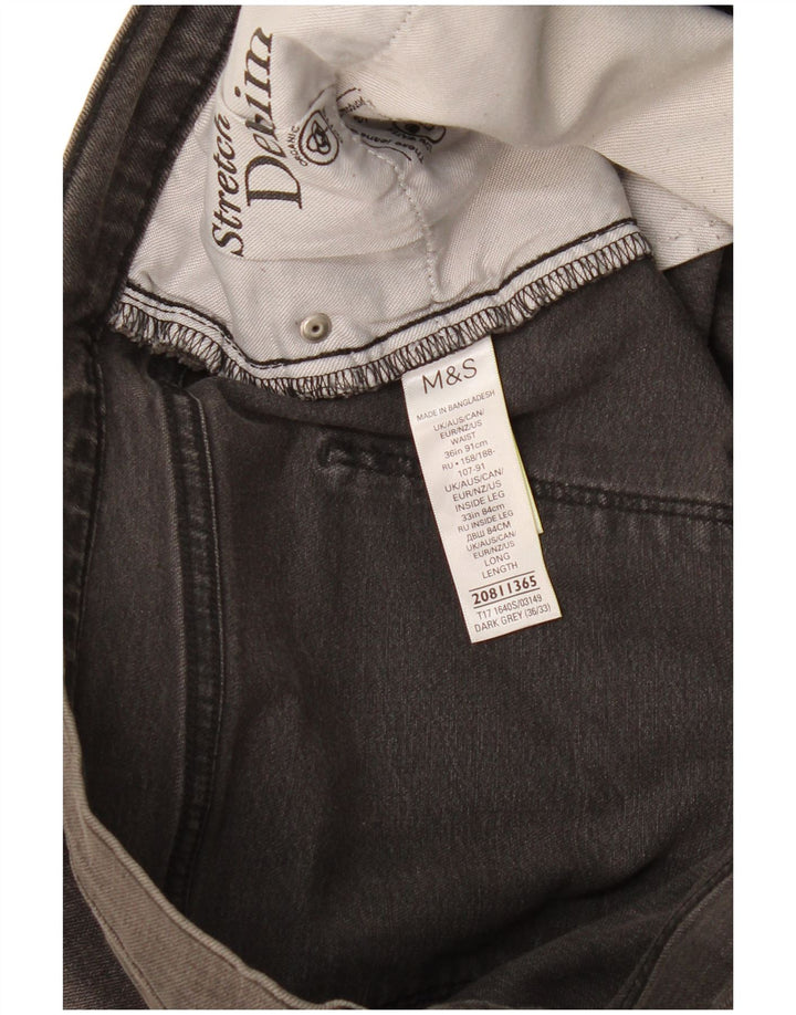 Marks & Spencer Mens Slim Jeans W36 L33 Cinza Algodão
