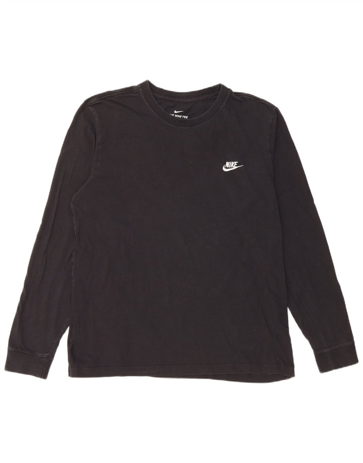 Nike Mens Top Manga Longa Grande Algodão Preto
