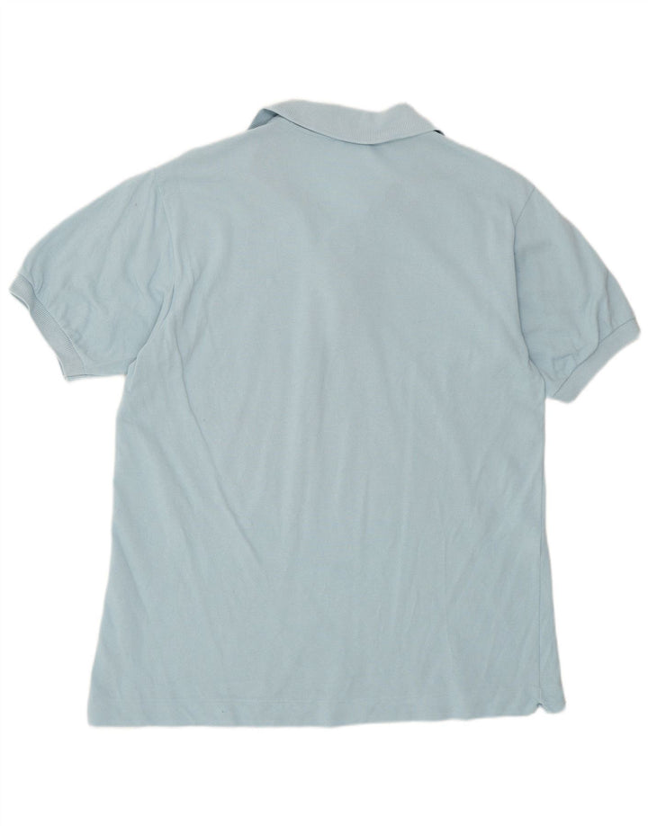 Camisa polo masculina Lacoste tamanho 4 algodão azul médio
