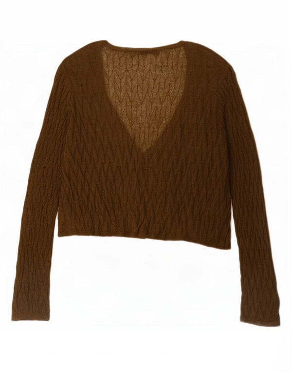 Zara Womens Crop Oversized Cardigan Top Reino Unido 10 Pequeno Caqui