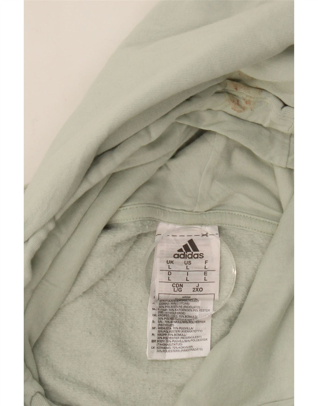 ADIDAS Mens Hoodie Jumper Large Green Cotton Vintage Adidas and Second-Hand Adidas from Messina Hembry 