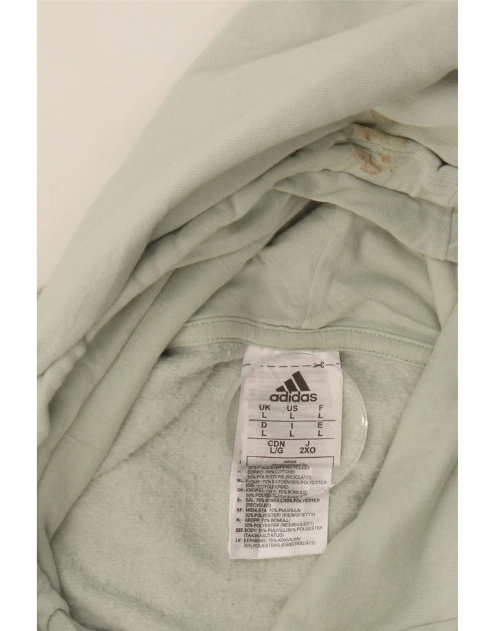 ADIDAS Mens Hoodie Jumper Large Green Cotton Vintage Adidas and Second-Hand Adidas from Messina Hembry 