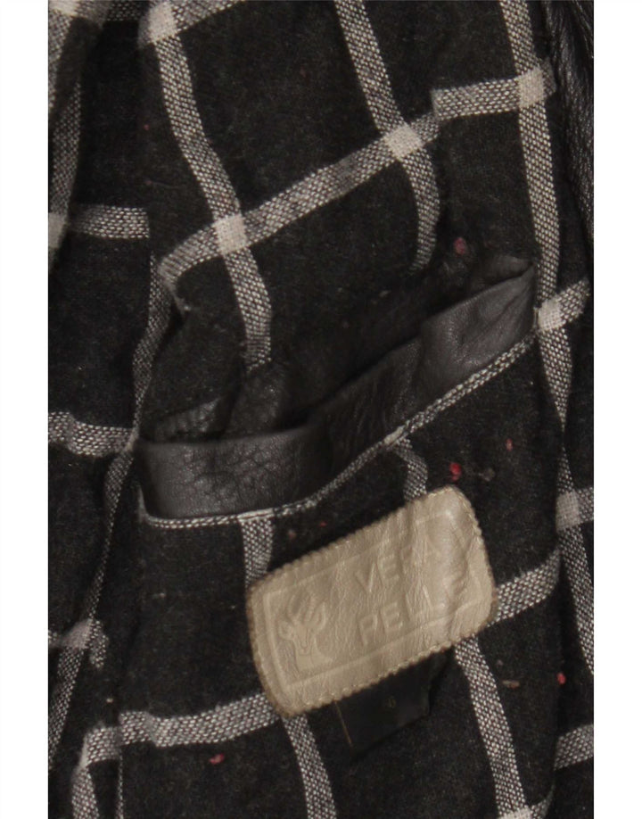Jaqueta de couro masculina vintage IT 56 3XL couro preto