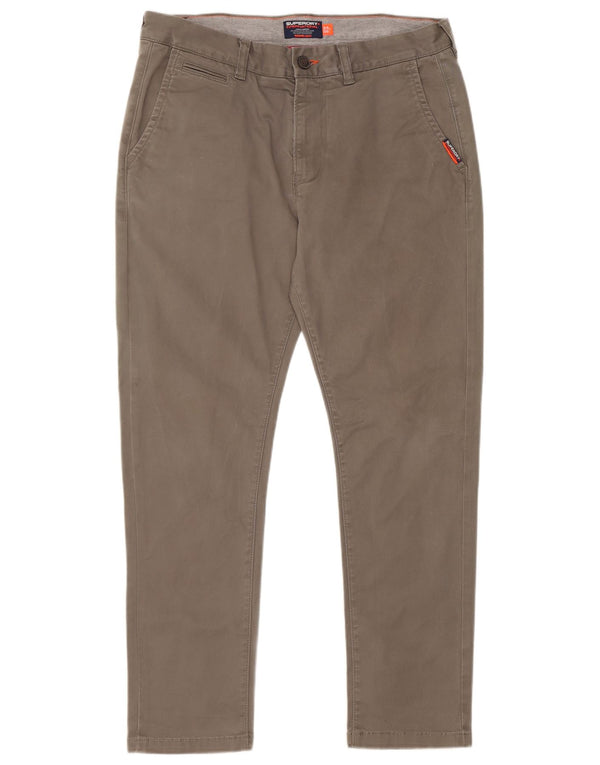 Calça cargo slim masculina Superdry W34 L30 algodão cáqui