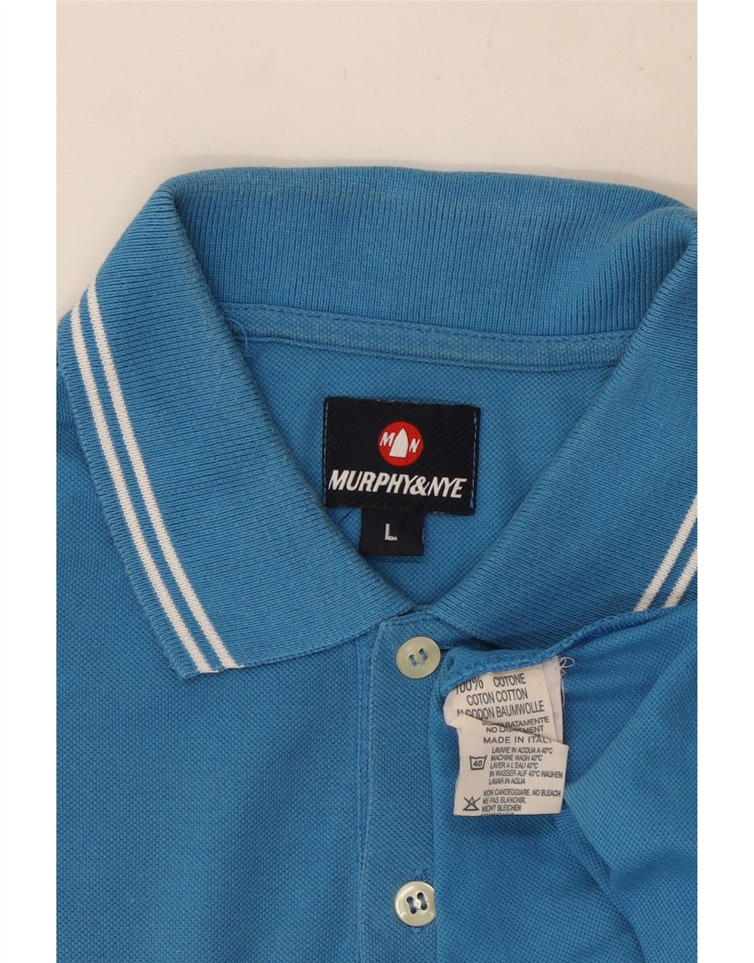 Camisa pólo masculina Murphy & Nye grande algodão azul