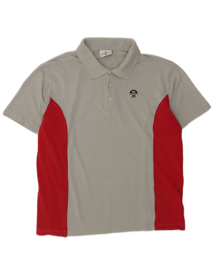 Camisa polo masculina North Sails grande bloco cinza