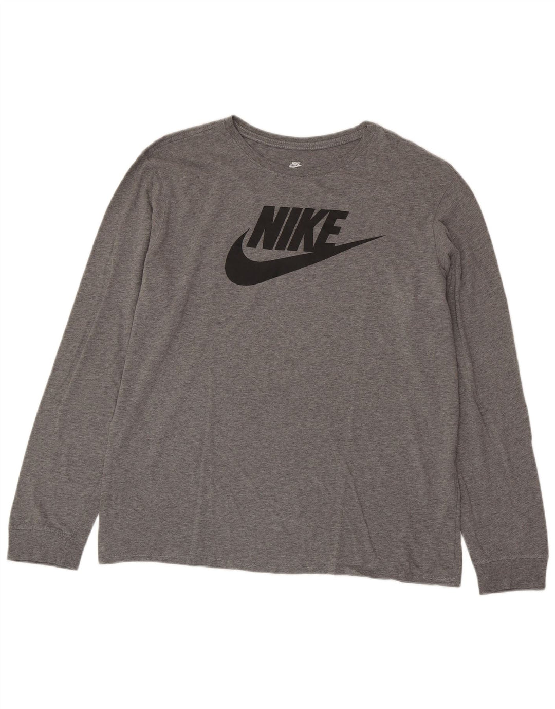 NIKE Masculino Athletic Cut Graphic Top Manga Longa XL Cinza Flecked