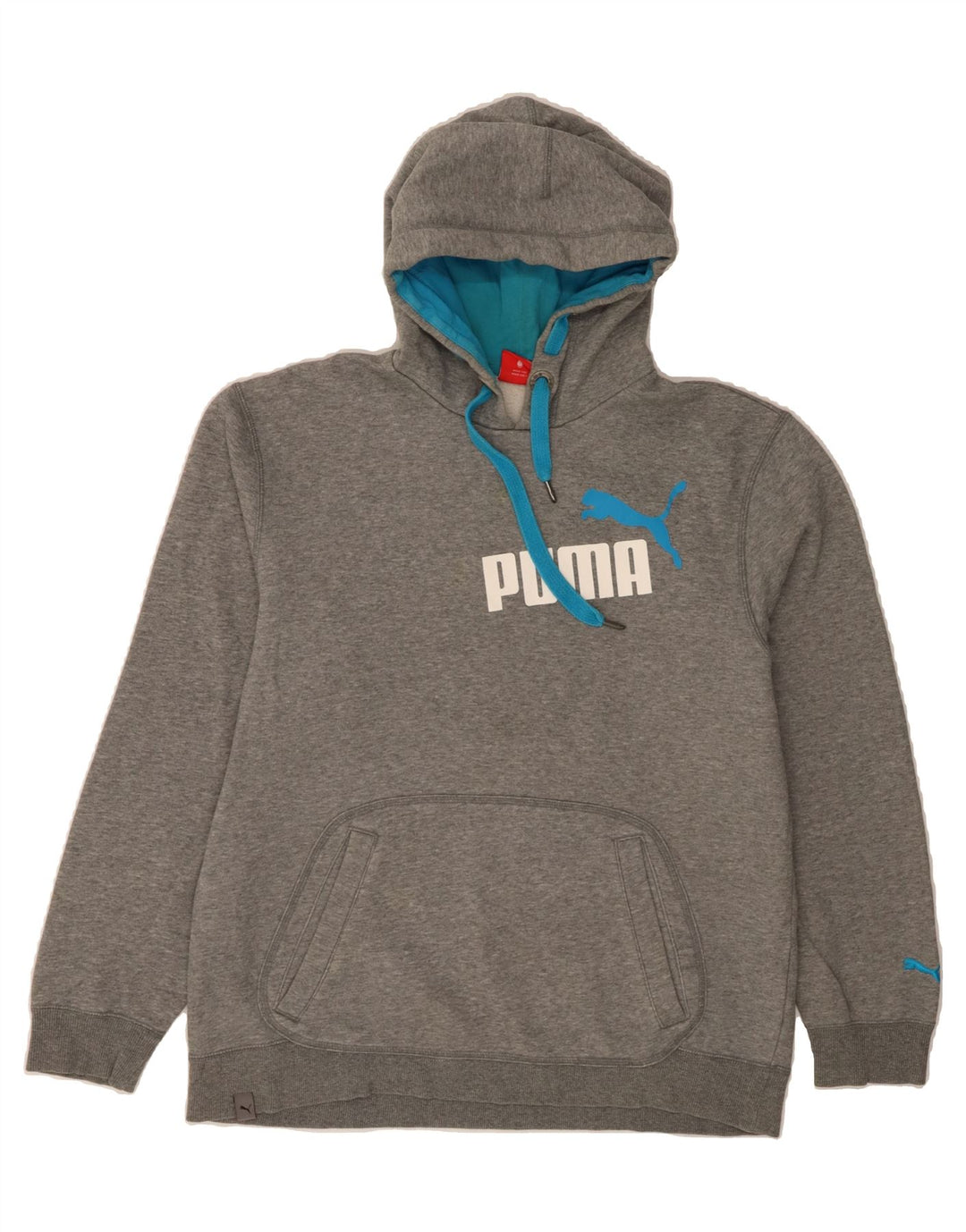 PUMA Mens Graphic Hoodie Jumper XL Grey Cotton Vintage Puma and Second-Hand Puma from Messina Hembry 