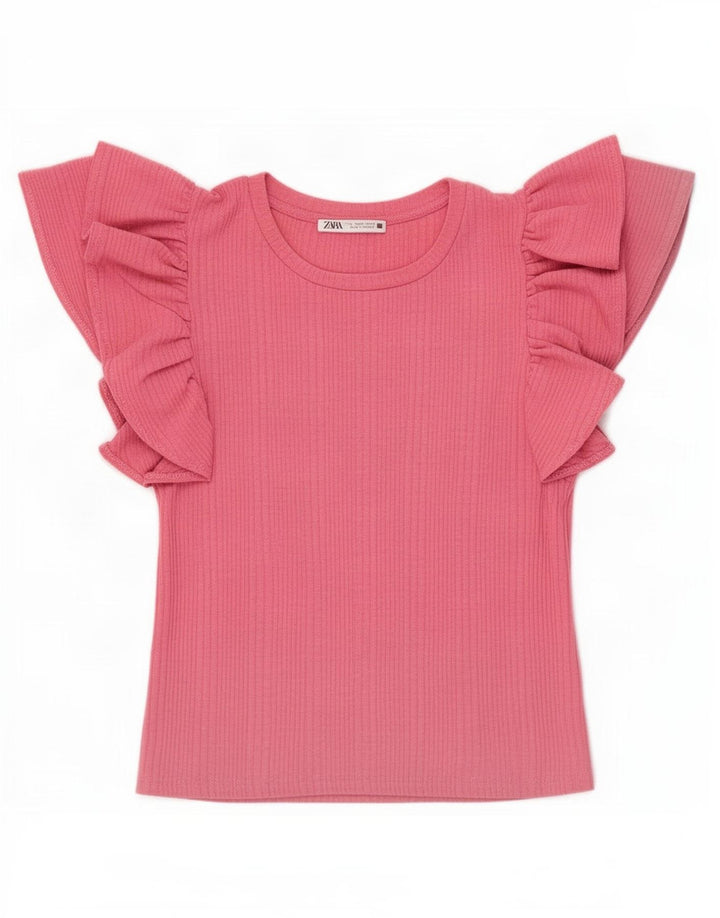 Zara Blusa Crop Feminina Top Reino Unido 8 Pequeno Rosa