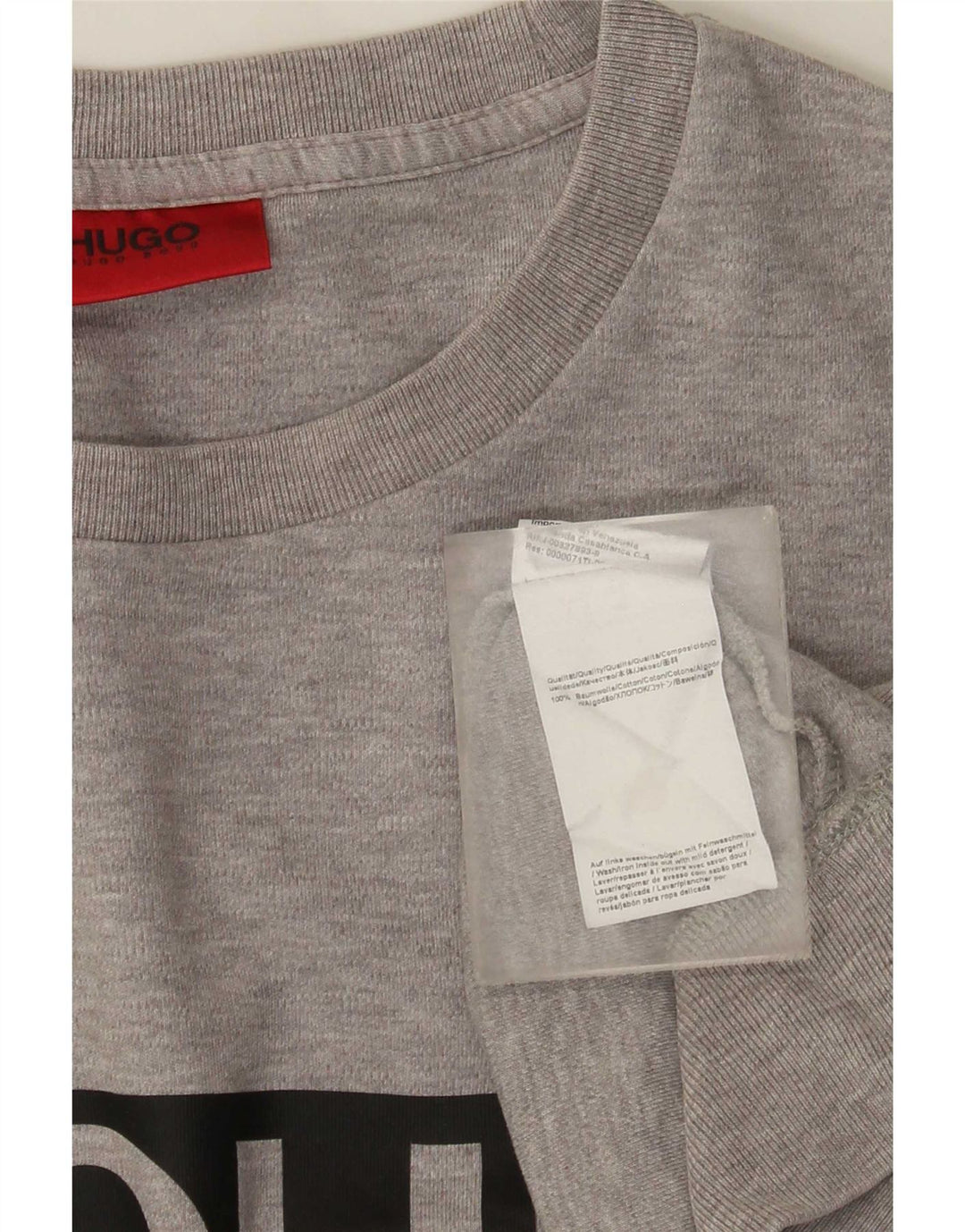 Hugo Boss moletom gráfico masculino jumper grande algodão cinza