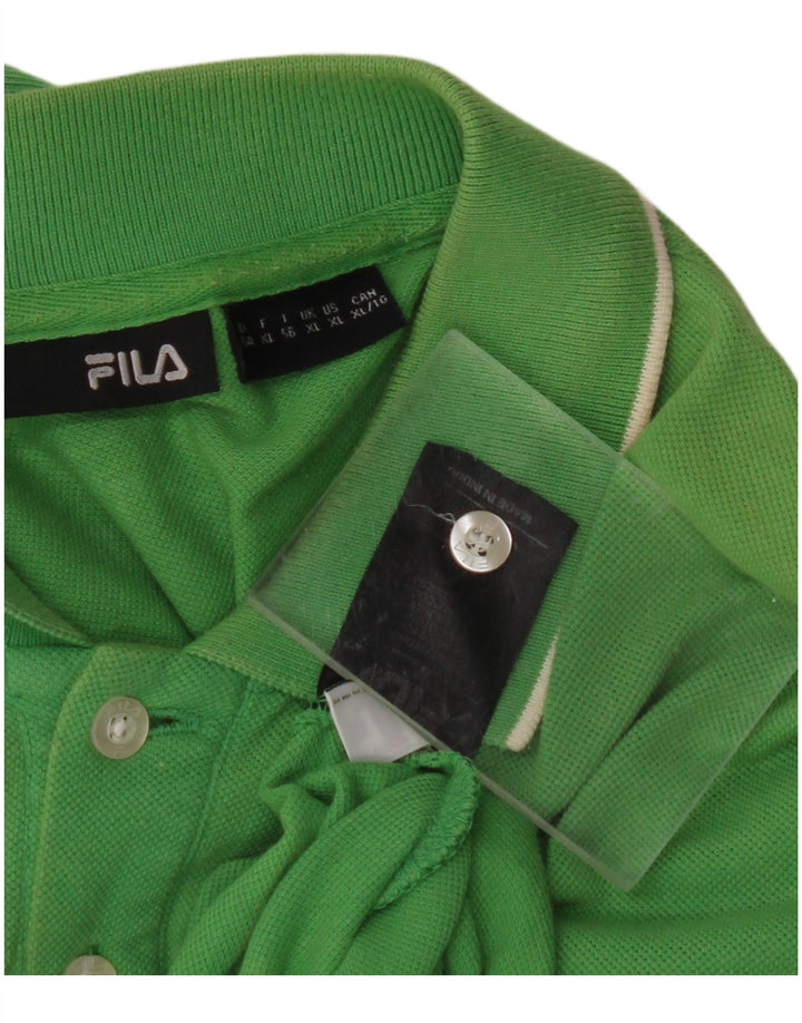 Camisa polo masculina FILA XL algodão verde