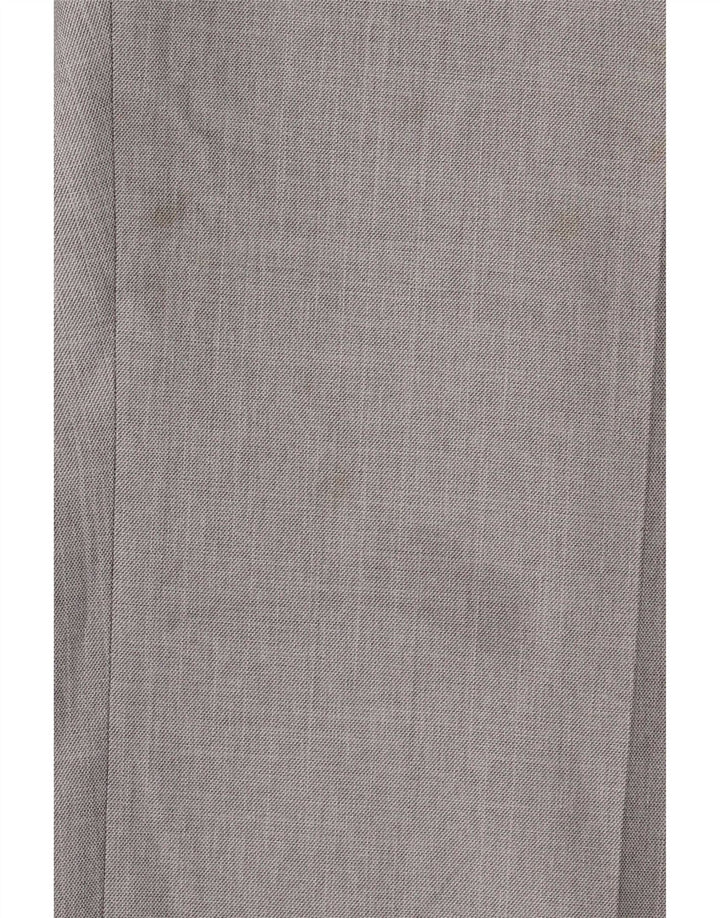 Calça masculina de terno reto Marks & Spencer W42 L29 poliéster cinza