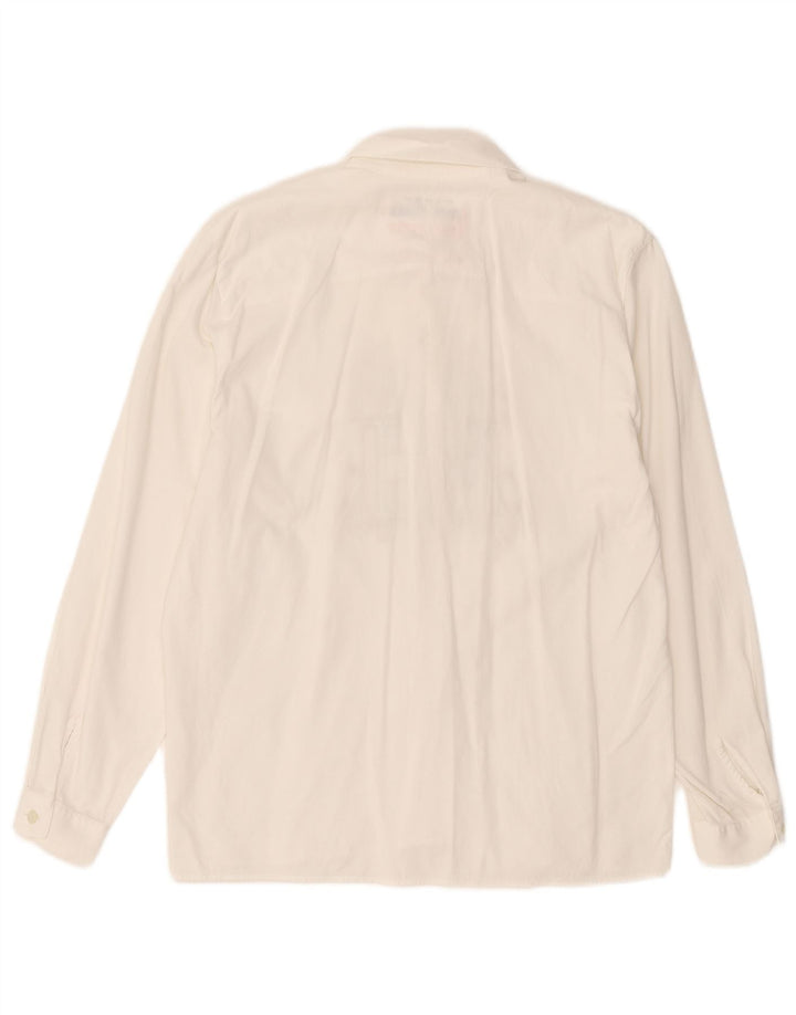 Camisa gráfica feminina Enara Camice UK 14 algodão branco médio