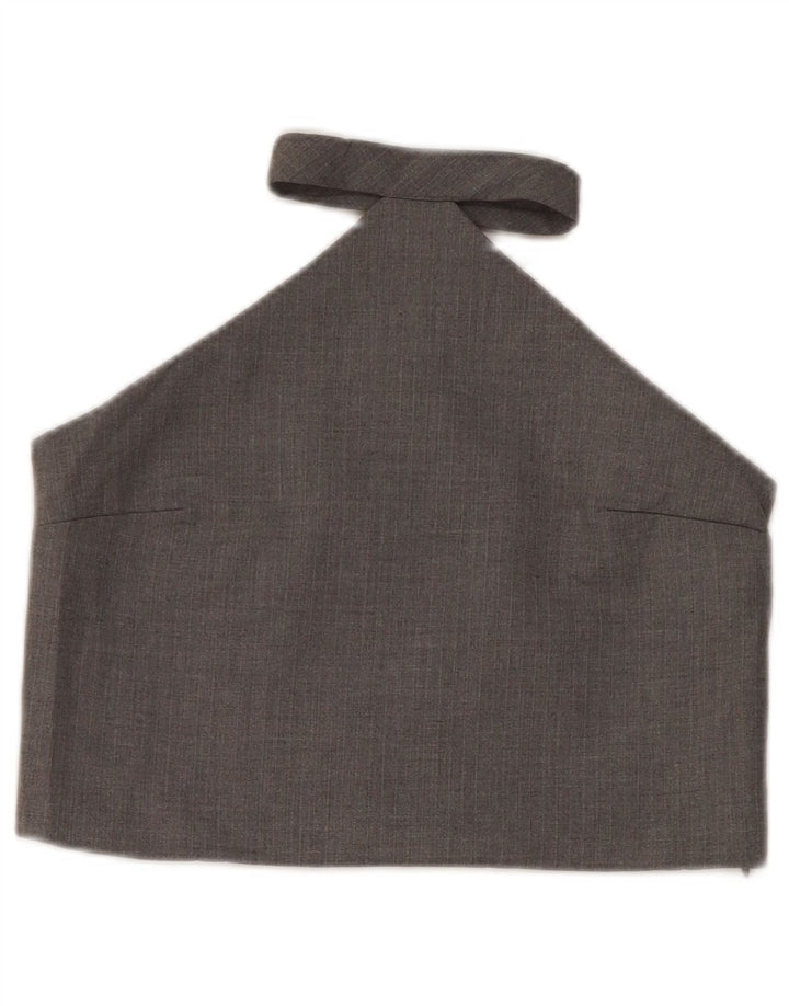 Zara Womens Crop Halter Top UK 8 Pequeno Poliéster Cinza