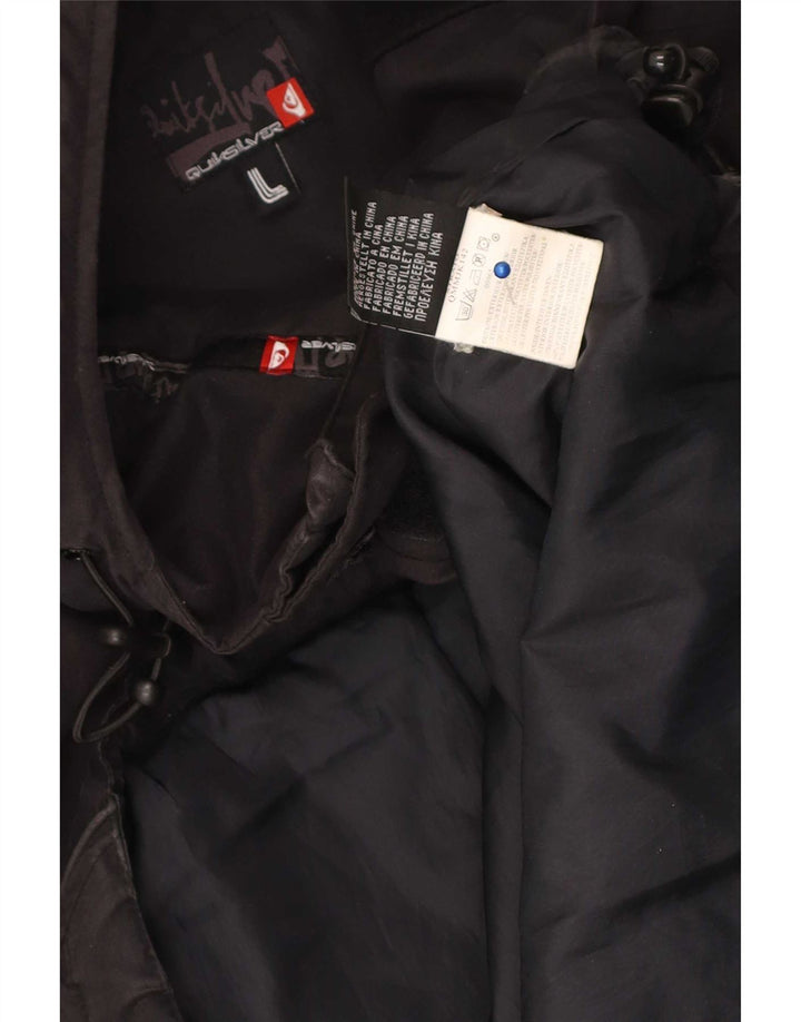 Jaqueta corta-vento masculina Quiksilver com estampa gráfica UK 40 grande preta