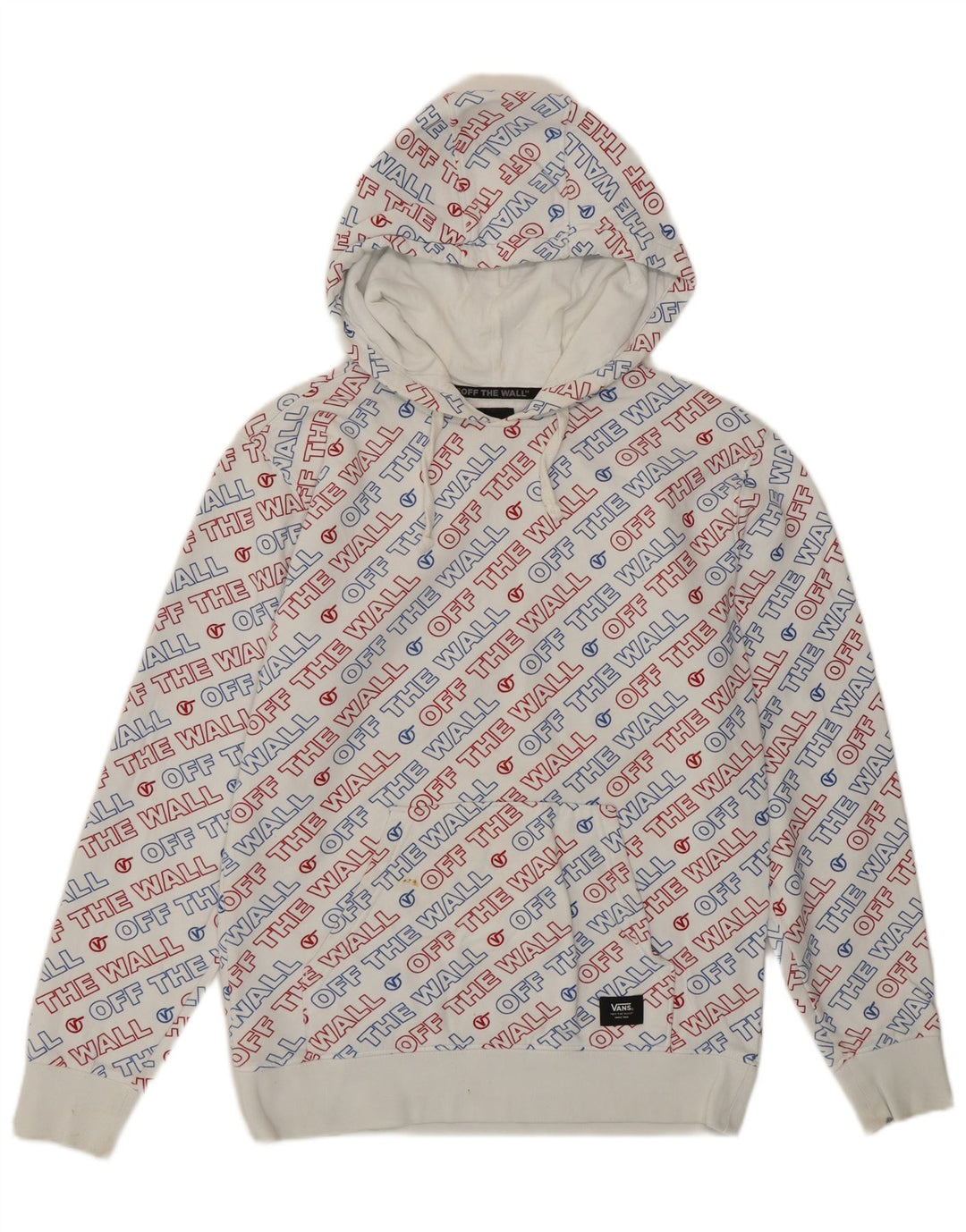 Vans Mens Graphic Hoodie Jumper XS Algodão Branco