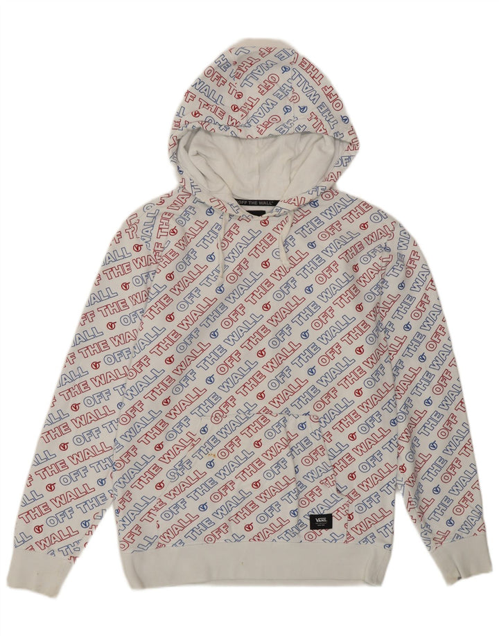 Vans Mens Graphic Hoodie Jumper XS Algodão Branco