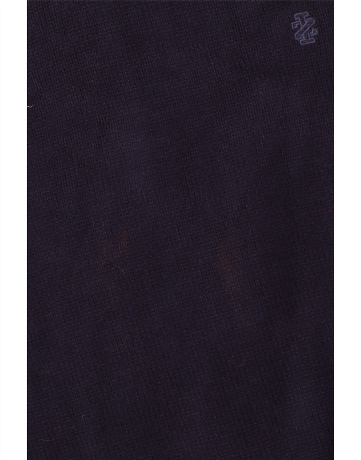 Suéter masculino IZOD com decote em V grande algodão azul marinho