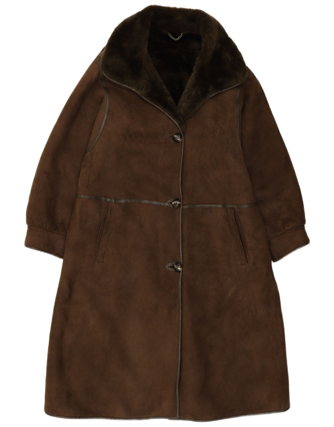 Casaco feminino vintage shearling shearling IT 50 XL marrom shearling