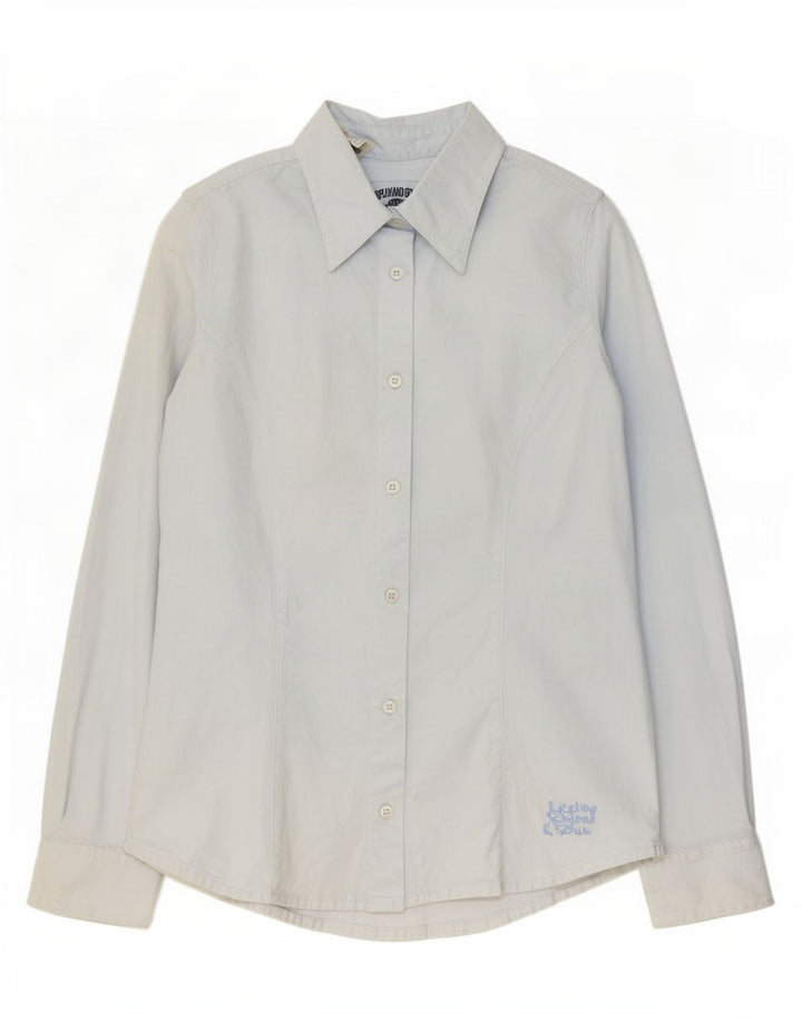 Camisa feminina Replay UK 12 algodão azul médio