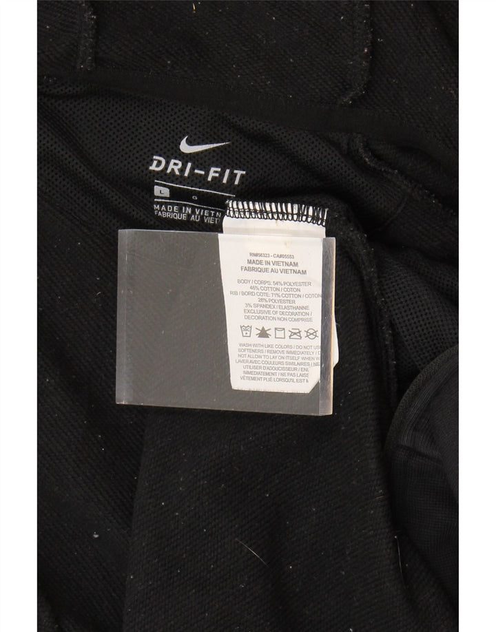 NIKE Womens Dri Fit Zip Hoodie Sweater UK 16 Large Black Cotton Vintage Nike and Second-Hand Nike from Messina Hembry 