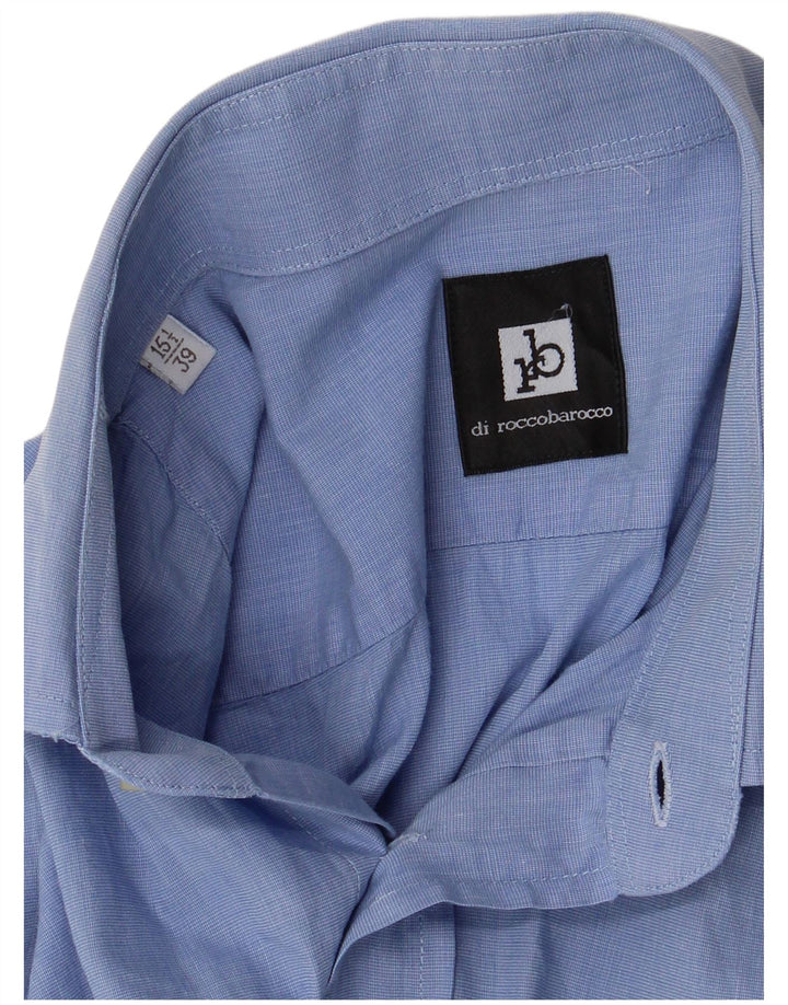Camisa masculina Roccobarocco tamanho 15 1/2 39 azul médio