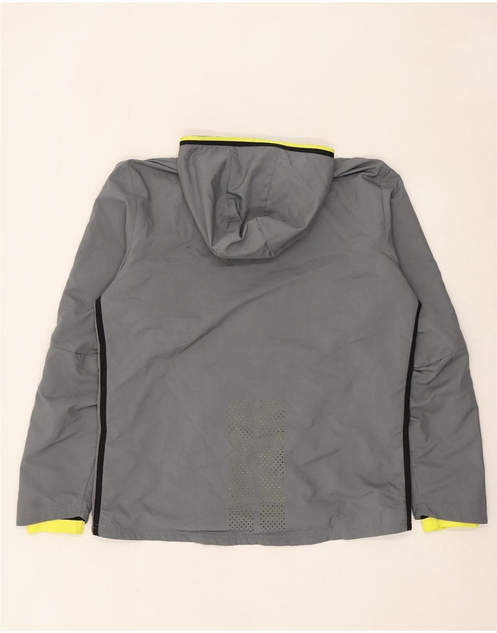 Jaqueta de chuva com capuz Adidas Mens Climacool Graphic UK 40 Grande Poliéster Cinza