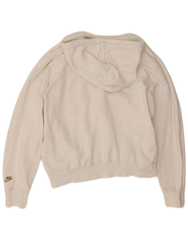 Nike masculino gráfico moletom com capuz médio algodão branco
