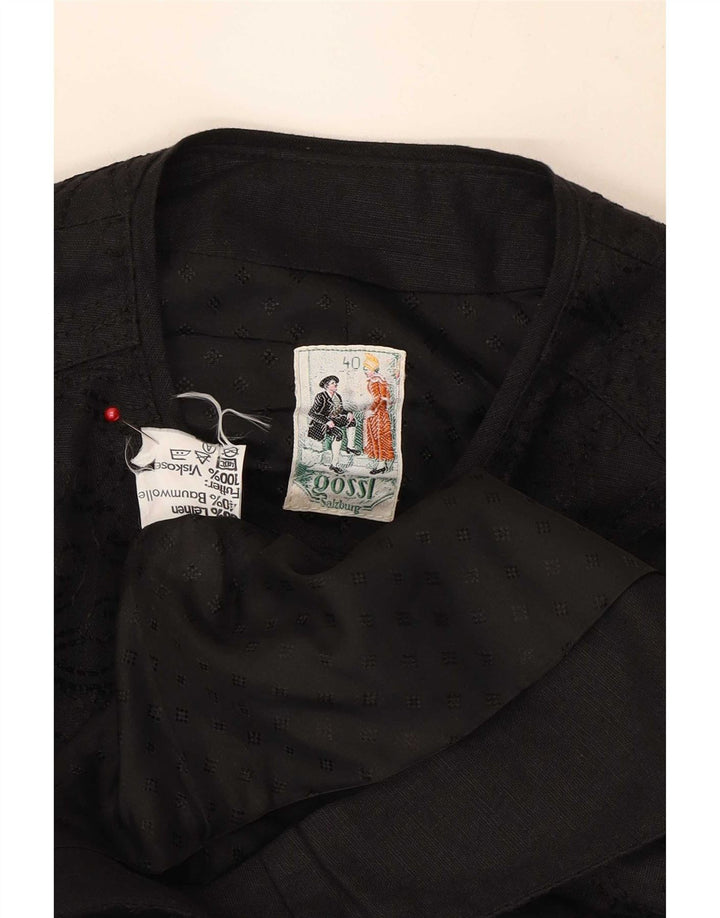 Cardigã feminino Gossl Trachten Crop EU 40 linho preto médio