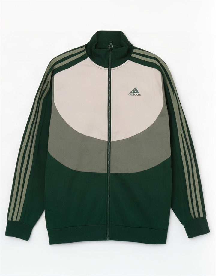 Jaqueta Adidas Mens Treino Top Verde Médio Algodão Colorblock