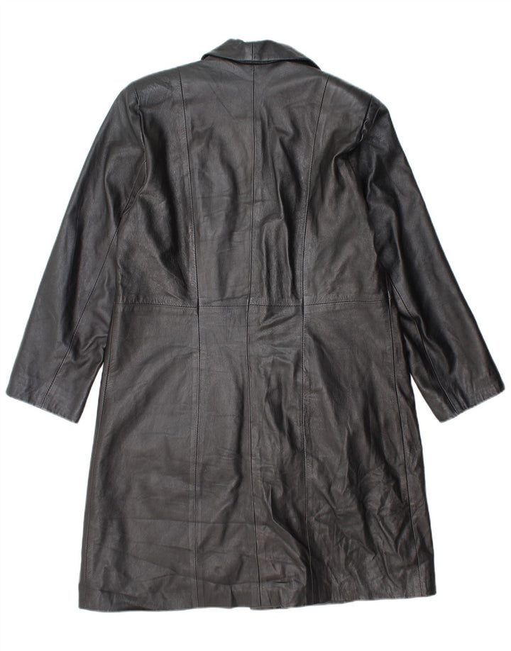 Casaco de couro feminino VINTAGE UK 18 XL couro preto