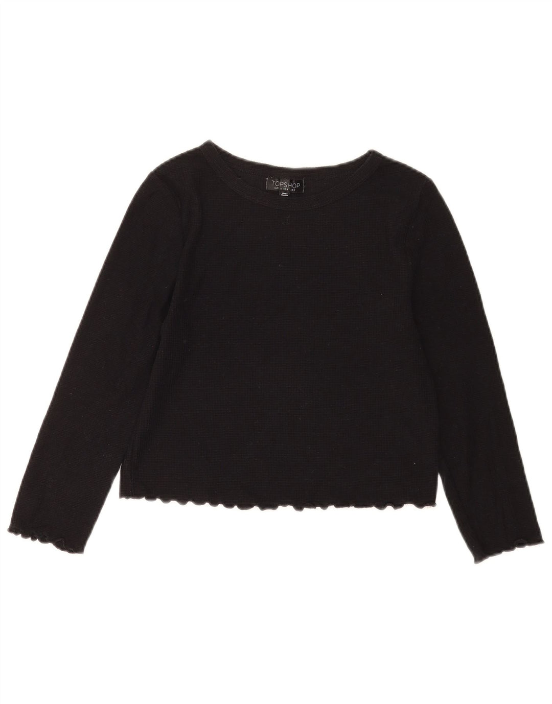 Topshop blusa feminina cropped UK 8 pequeno algodão preto