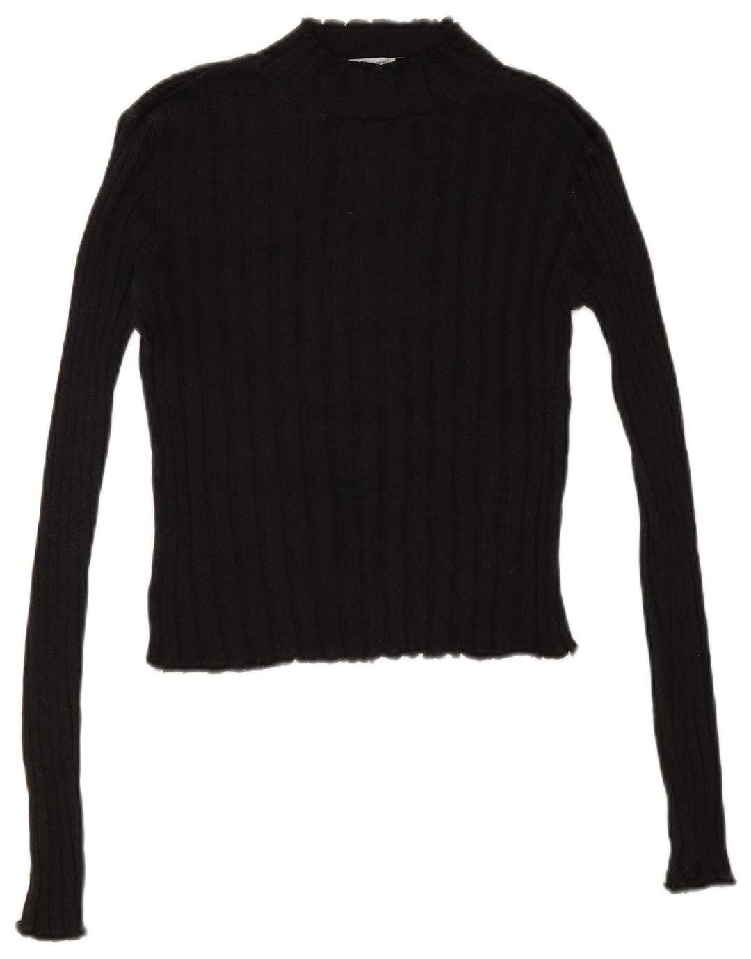 Suéter feminino Zara com gola tartaruga e gola alta Reino Unido 12 médio preto