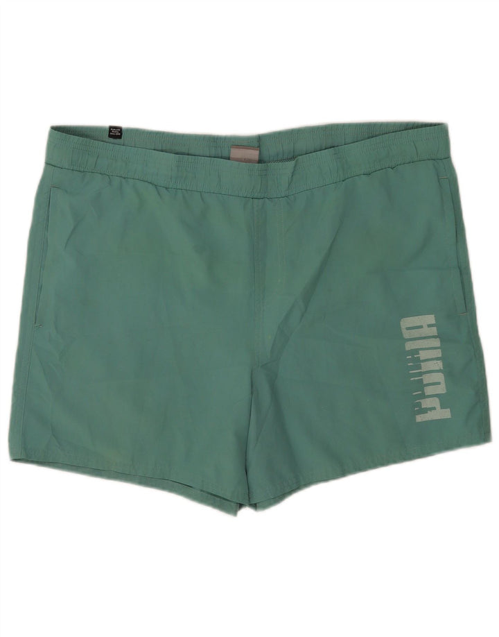 Shorts de natação masculinos Puma Graphic grande poliéster verde
