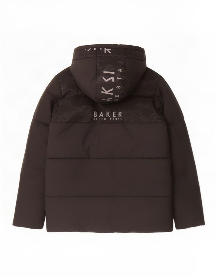 Jaqueta acolchoada com capuz gráfico Ted Baker Boys 12-13 anos poliéster preto