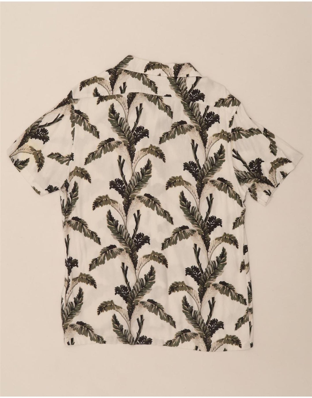 Camisa masculina de manga curta Reiss grande viscose floral branca