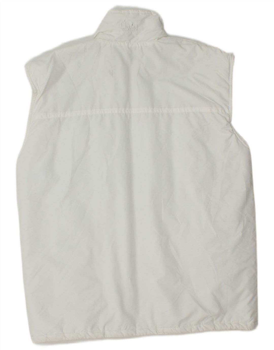 Vintage Mens acolchoado Gilet UK 36 poliéster branco pequeno