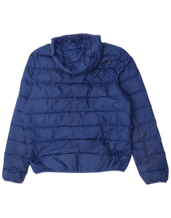 Jack Wolfskin Colete masculino acolchoado com capuz UK 36 pequeno azul poliamida