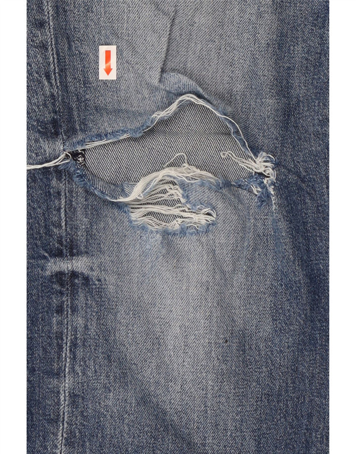Levi's Masculino 514 Distressed Straight Jeans W32 L30 Azul Algodão