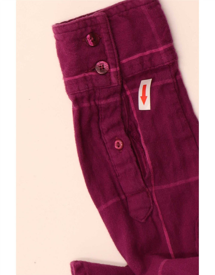 Camisa Vans Feminina UK 10 Pequena Roxa Xadrez Algodão