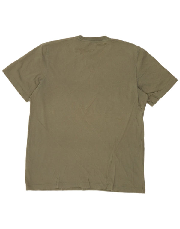 Adidas Mens Graphic T-Shirt Top Grande Algodão Cáqui