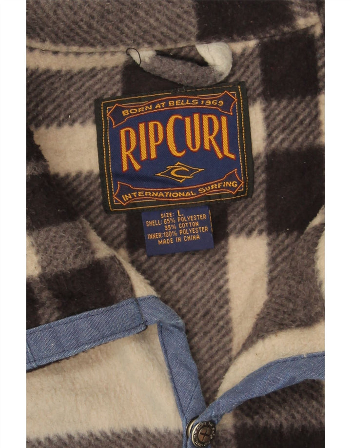 Jaqueta de lã masculina Rip Curl UK 40 poliéster xadrez grande bege