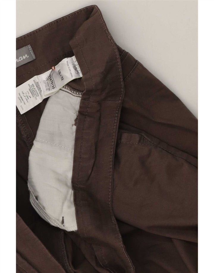 Shorts chino feminino Marks & Spencer UK 12 médio W32 algodão marrom