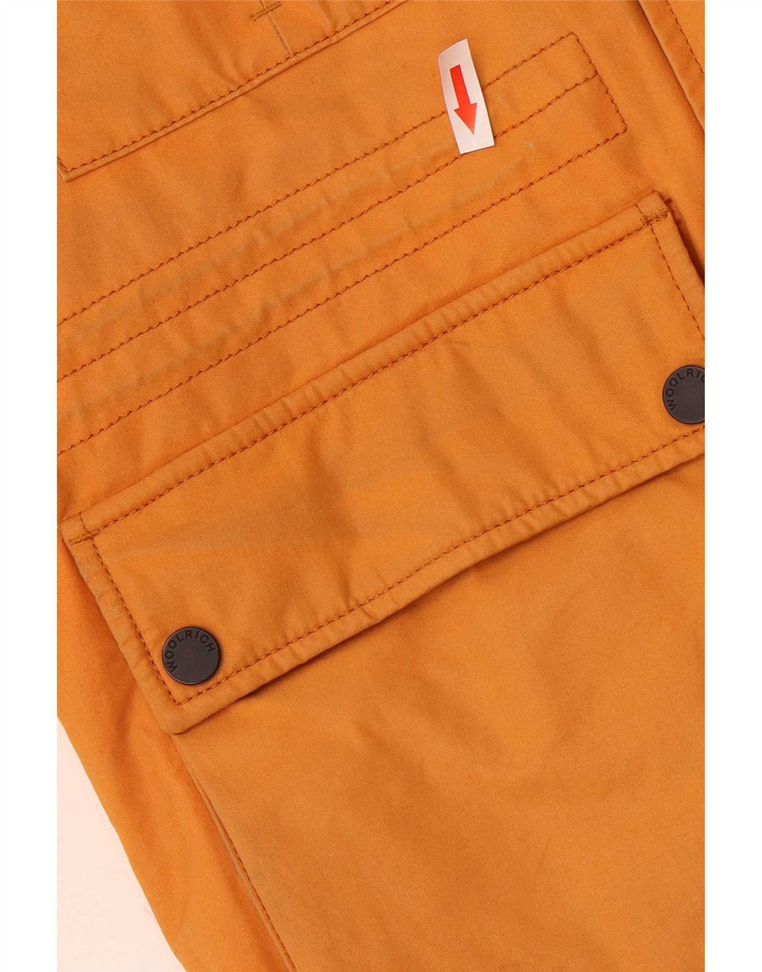 Jaqueta utilitária masculina Woolrich com capuz UK 38 algodão laranja médio