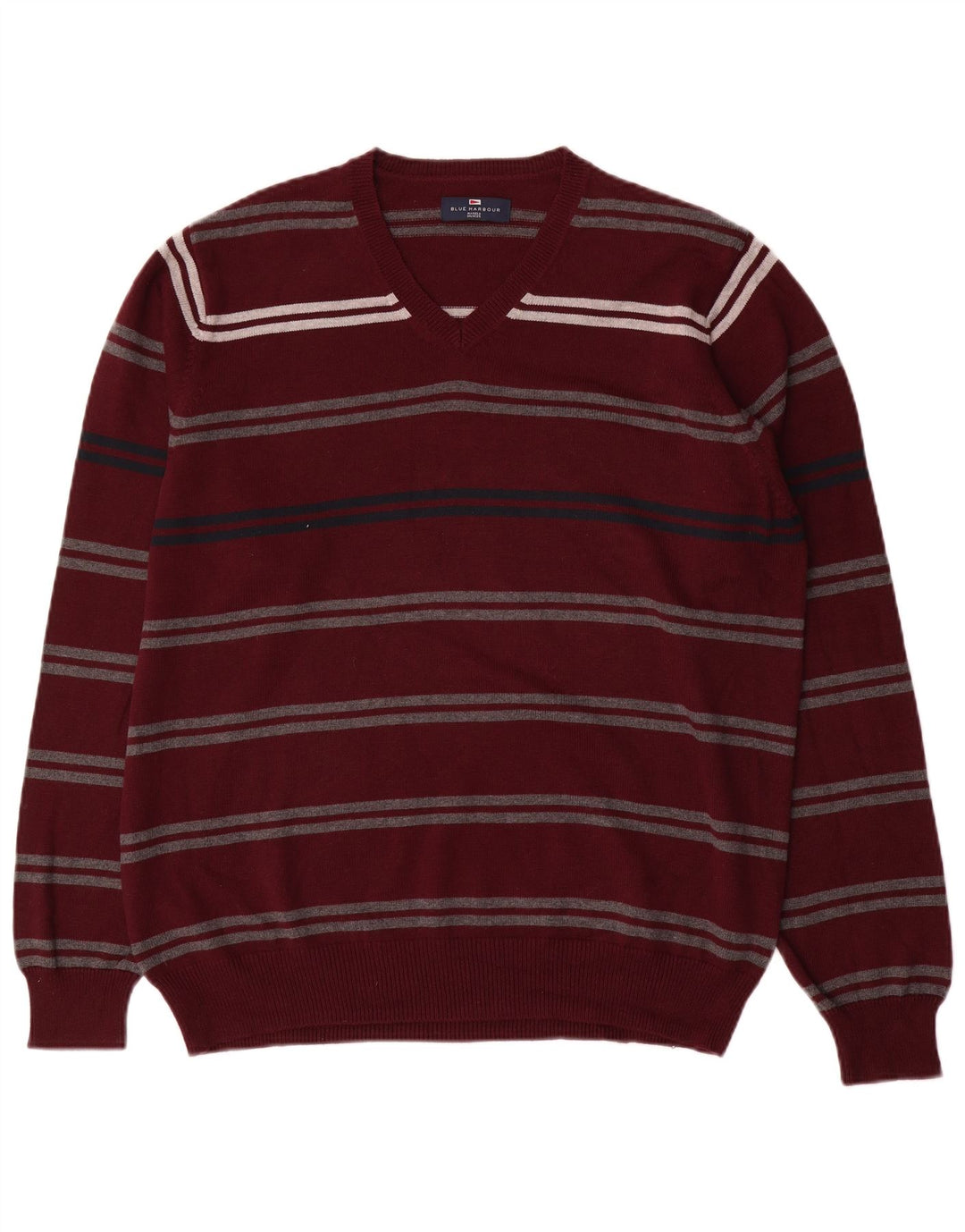 Suéter masculino Marks & Spencer Blue Harbor com decote em V grande marrom